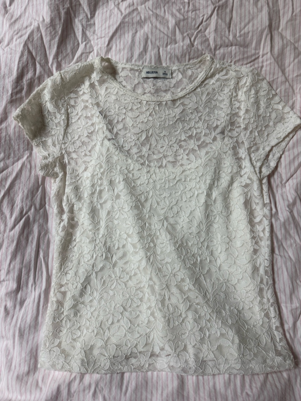 Hollister White Floral Lace Bedding Top